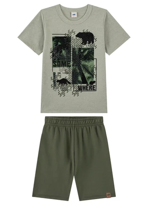 Marlan - Conjunto Bermuda e Camiseta Estampa Gel Verde - MARLAN