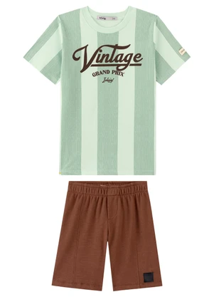Ioluig - Conjunto Bermuda e Camiseta Estampada Verde - IOLUIG