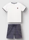 Carinhoso - Conjunto Bermuda Listrada Branco - variação: Branco