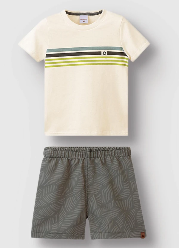 Carinhoso - Conjunto Bermuda Tropical Areia 2