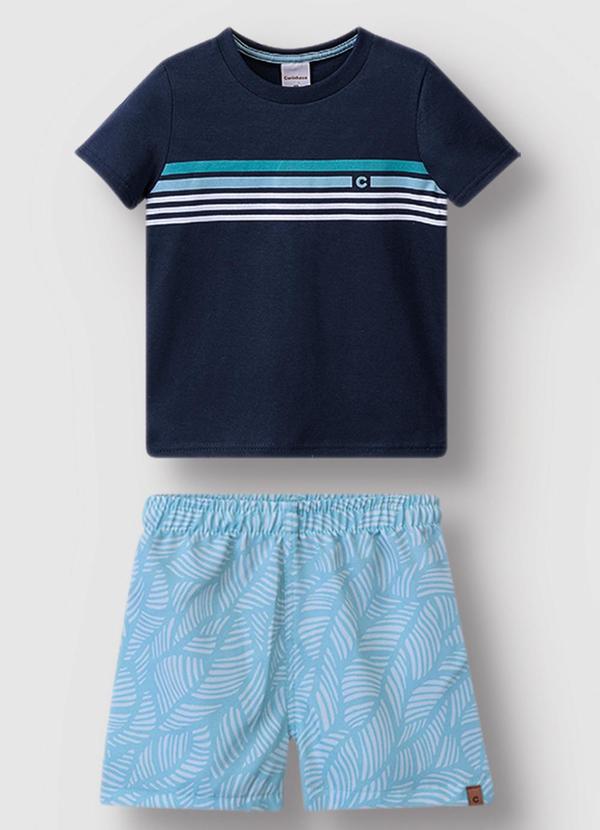 Carinhoso - Conjunto Bermuda Tropical Azul Marinho