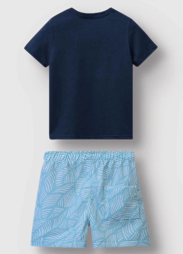 Carinhoso - Conjunto Bermuda Tropical Azul Marinho 2
