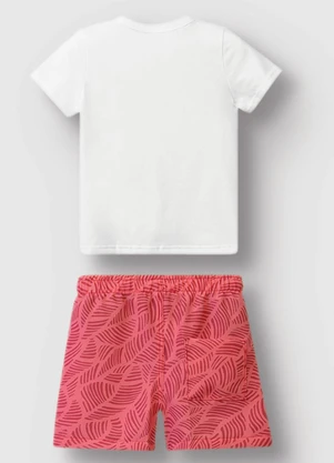 Carinhoso - Conjunto Bermuda Tropical Branco - CARINHOSO