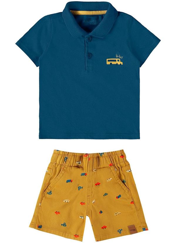 Malwee Kids - Conjunto Bibi com Sarja Menino Azul Petróleo