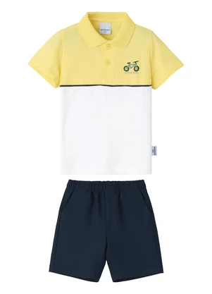 Malwee Kids - Conjunto Bicicleta em Puff Amarelo Claro - MALWEE KIDS