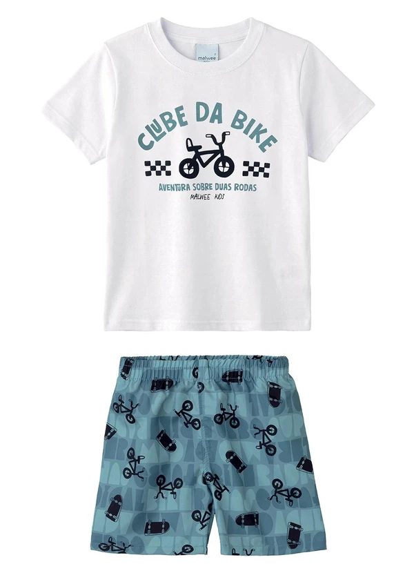 Malwee Kids - Conjunto Bike em Puff Branco