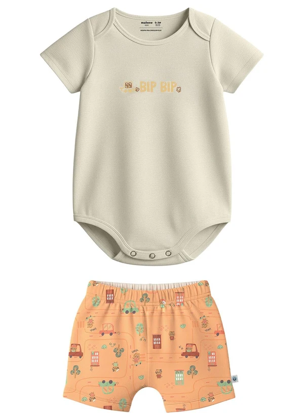 Malwee Kids - Conjunto Bip Bip Saruel Cinza Mescla