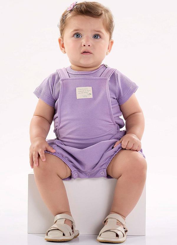 Up Baby - Conjunto Blusa e Jardineira Unissex Roxo 1
