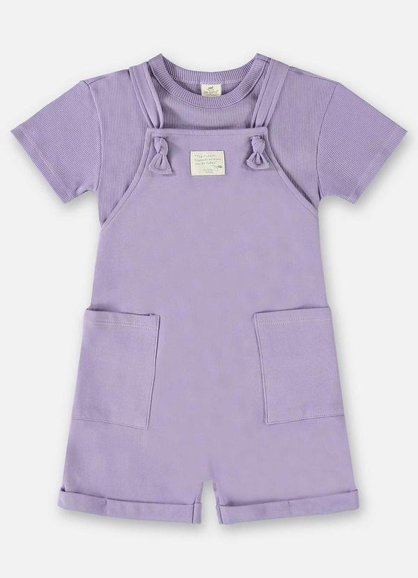 Up Baby - Conjunto Blusa e Jardineira Unissex Roxo 3