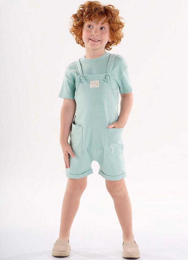 Up Baby - Conjunto Blusa e Jardineira Unissex Verde