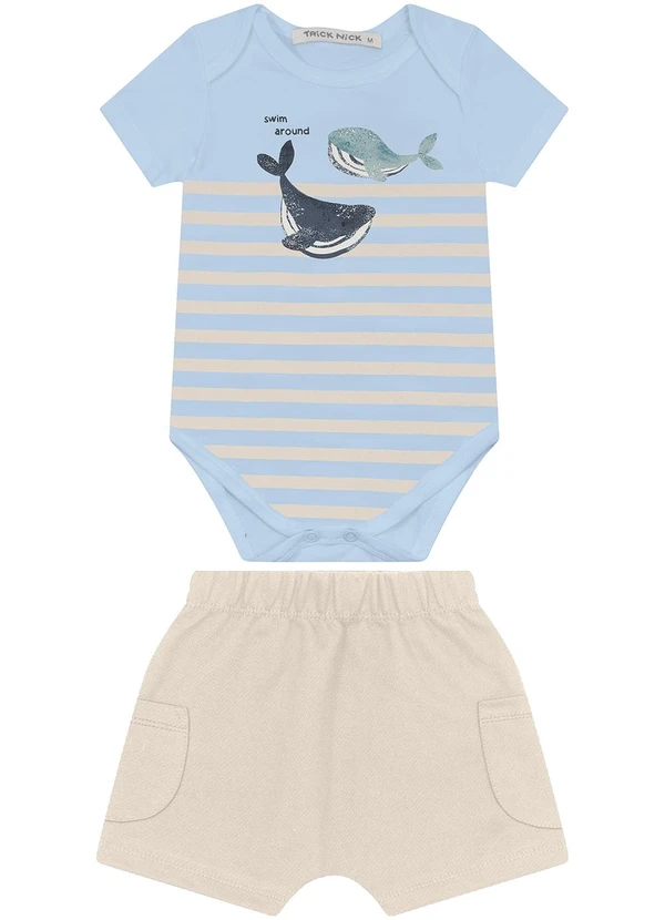 Trick Nick - Conjunto Body com Bermuda Masculino Azul
