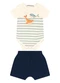 Trick Nick - Conjunto Body com Bermuda Masculino Azul - variação: Bege