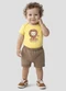 Reirex - Conjunto Body Cotton e Bermuda Sarjado Amarelo - variação: Amarelo
