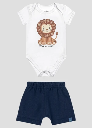 Reirex - Conjunto Body Cotton e Bermuda Sarjado Branco - REIREX