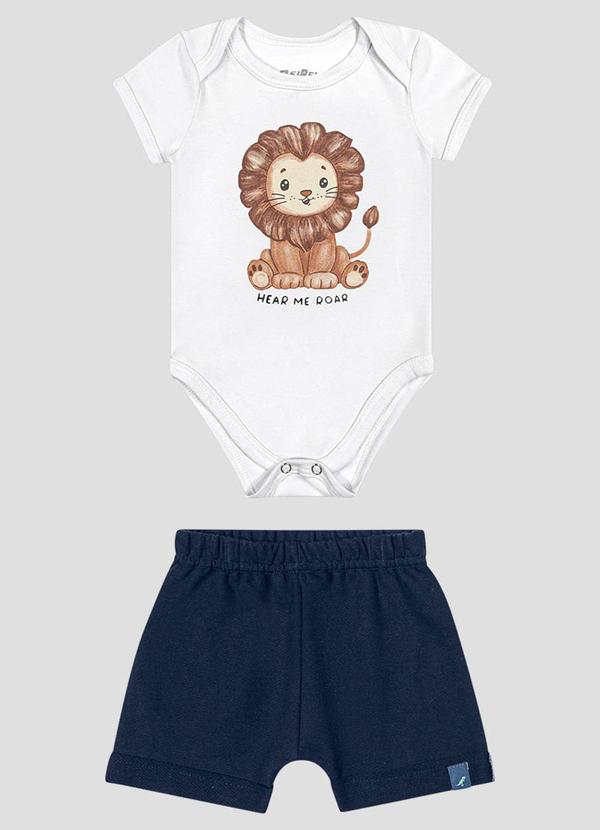 Reirex - Conjunto Body Cotton e Bermuda Sarjado Branco