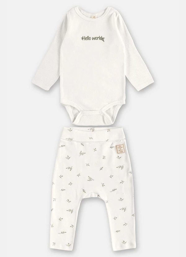 Up Baby - Conjunto Body e Calça Unissex Bebê Bege 2