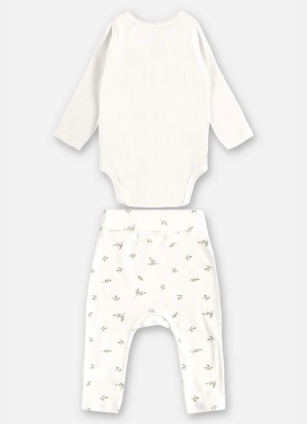 Up Baby - Conjunto Body e Calça Unissex Bebê Bege 3