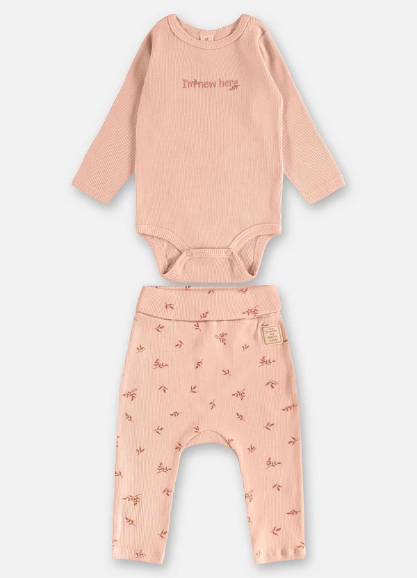 Up Baby - Conjunto Body e Calça Unissex Bebê Rosa