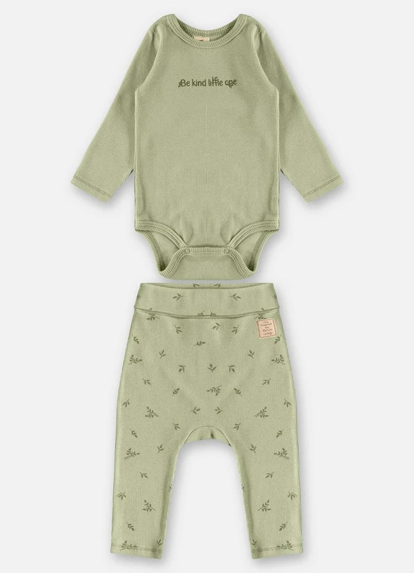 Up Baby - Conjunto Body e Calça Unissex Bebê Verde