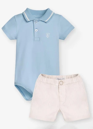 Trick Nick - Conjunto Body Polo e Bermuda Masculino Azul - TRICK NICK