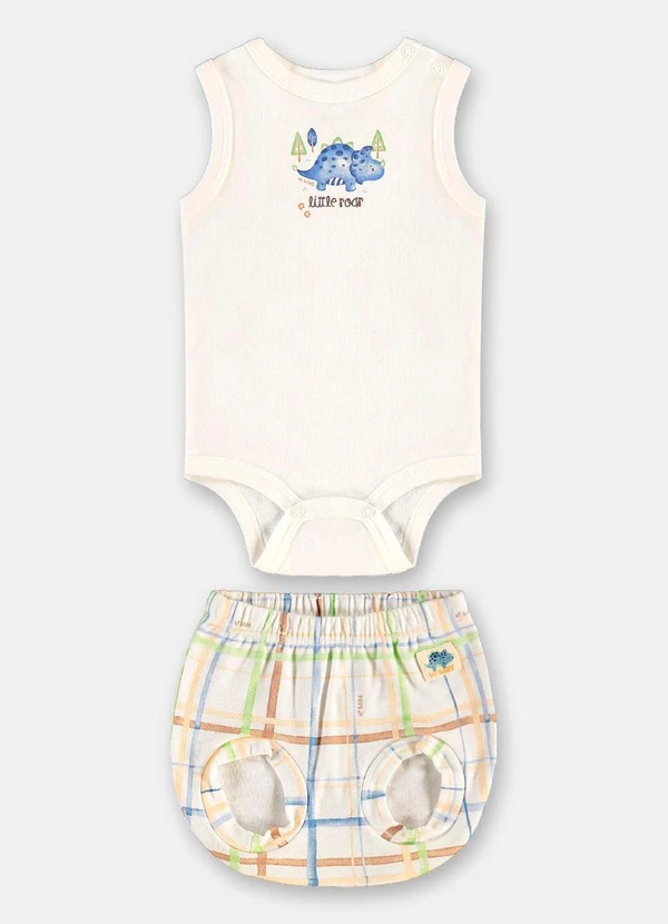 Up Baby - Conjunto Body Regata e Short Branco 2