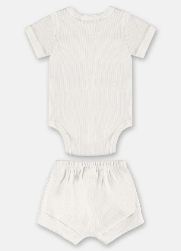 Up Baby - Conjunto Body Short Ribana Nature Up Baby Marrom 2