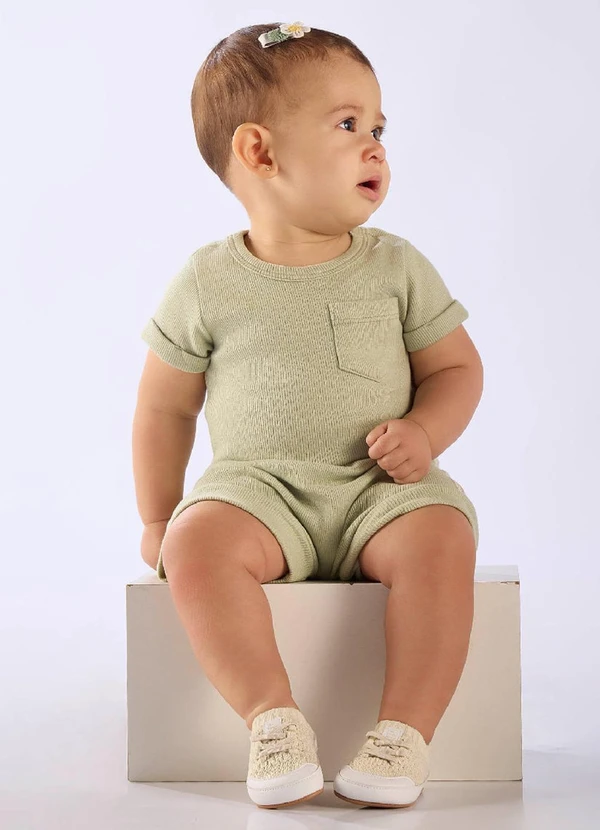 Up Baby - Conjunto Body Short Ribana Nature Verde 1