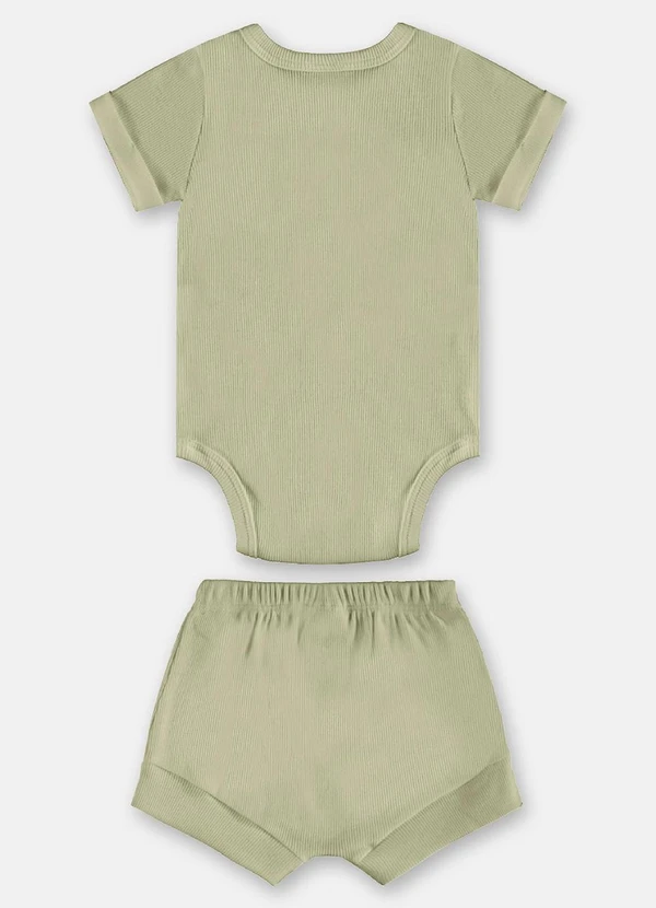 Up Baby - Conjunto Body Short Ribana Nature Verde 3