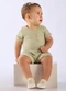 Up Baby - Conjunto Body Short Ribana Nature Up Baby Marrom - variação: Verde