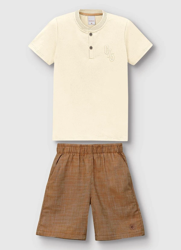 Carinhoso - Conjunto Bordado C75 Areia