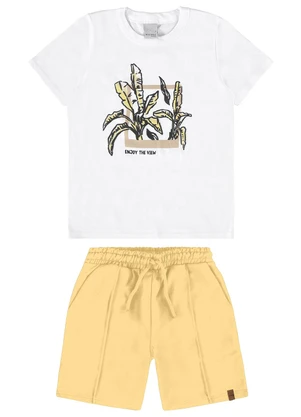 Malwee Kids - Conjunto Branco Enjoy The View em Moletom - MALWEE KIDS