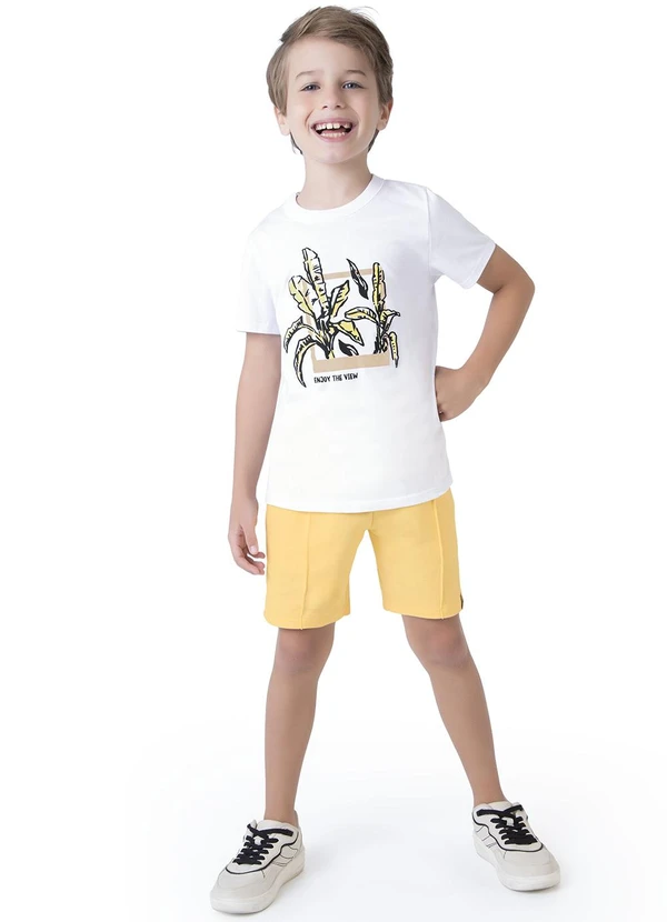 Malwee Kids - Conjunto Branco Enjoy The View em Moletom