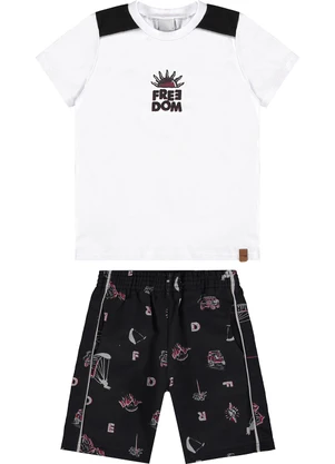 Malwee Kids - Conjunto Branco Freedom com Moletinho Menino - MALWEE KIDS