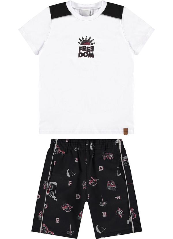Malwee Kids - Conjunto Branco Freedom com Moletinho Menino