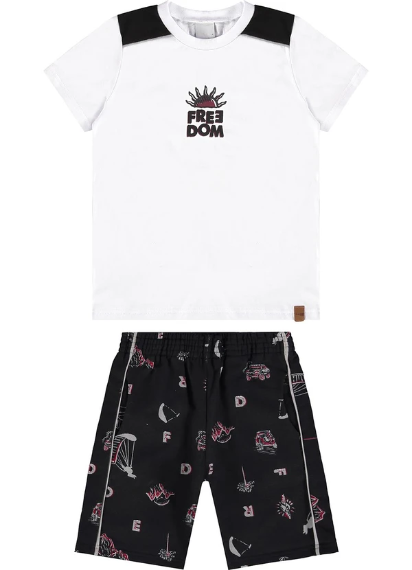 Malwee Kids - Conjunto Branco Freedom com Moletinho Menino