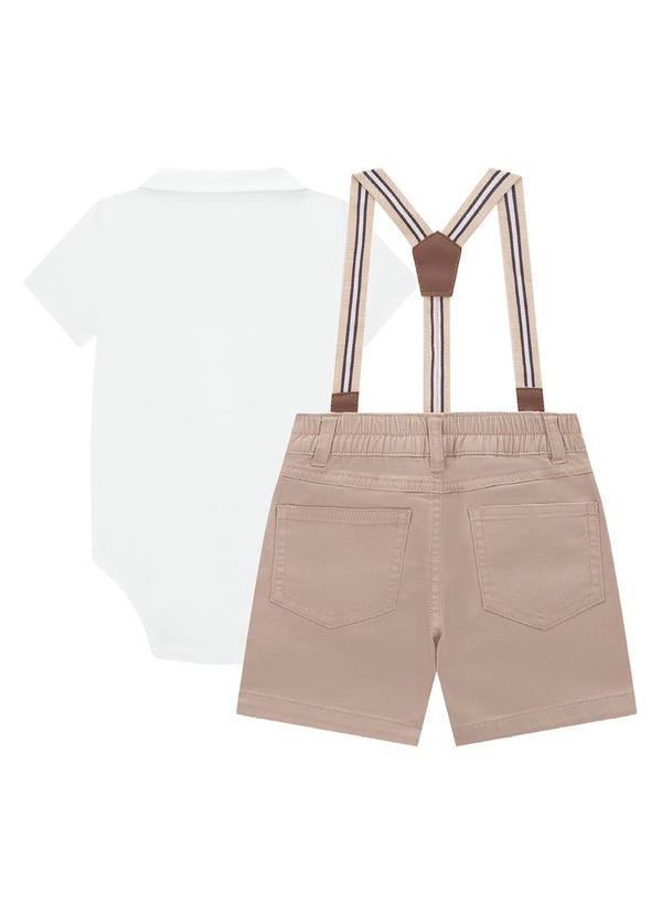 Carinhoso - Conjunto Branco Sarja com Bordado Menino 3