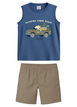 Malwee Kids - Conjunto Buggy com Moletinho Azul Pastel - MALWEE KIDS