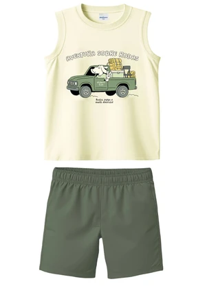 Malwee Kids - Conjunto Buggy com Moletinho Off White - MALWEE KIDS