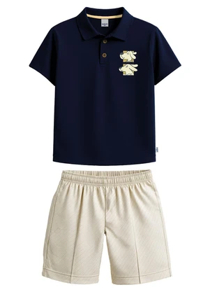 Malwee Kids - Conjunto Cachorrinho com Moletom Azul Marinho - MALWEE KIDS