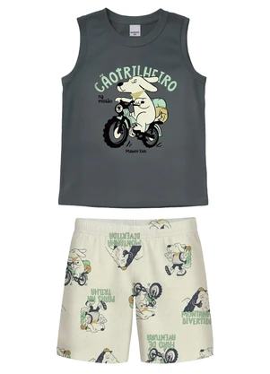 Malwee Kids - Conjunto Cachorrinho em Moletinho Cinza Grafite - MALWEE KIDS