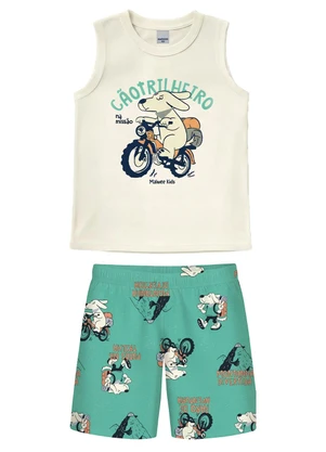 Malwee Kids - Conjunto Cachorrinho em Moletinho Off White - MALWEE KIDS