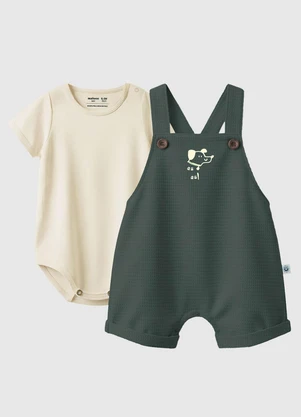 Malwee Kids - Conjunto Cachorrinho Puff Malha Off White - MALWEE KIDS