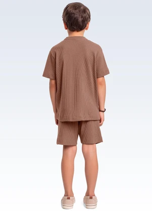 Fakini Kids - Conjunto Camisa/Bermuda Marrom - FAKINI KIDS