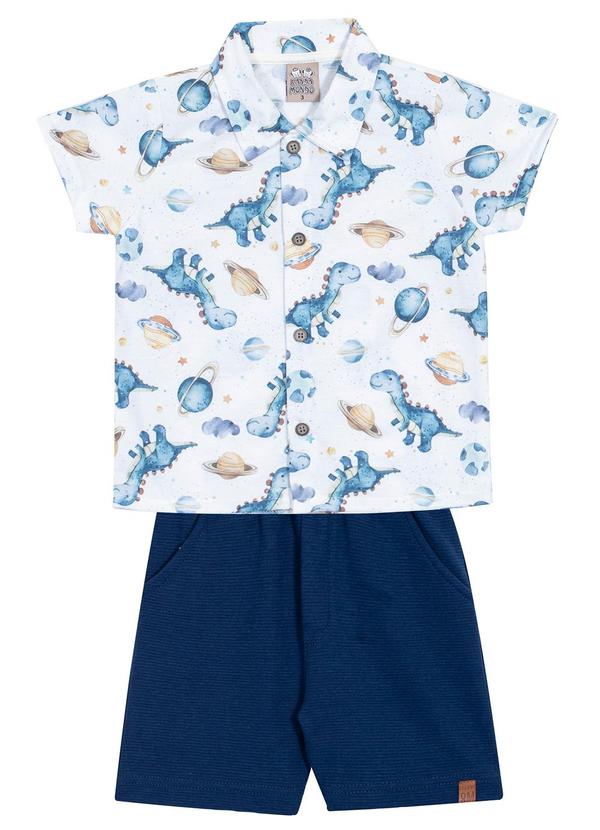 Randa Mundu - Conjunto Camisa / Bermuda Moletom Branco