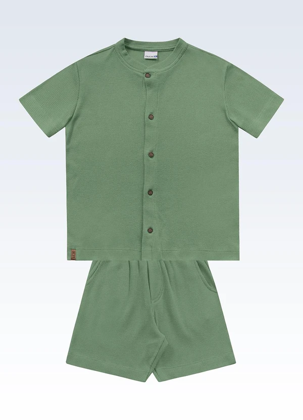 Fakini Kids - Conjunto Camisa/Bermuda Verde