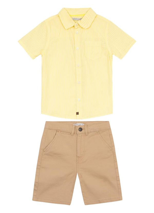 Trick Nick - Conjunto Camisa com Bermuda Amarelo 2