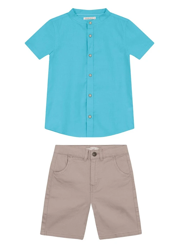 Trick Nick - Conjunto Camisa com Bermuda Azul 2