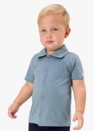 Rovi Kids - Conjunto Camisa com Bermuda Infantil  Azul - ROVI KIDS