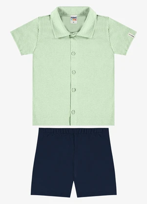 Rovi Kids - Conjunto Camisa com Bermuda Infantil  Verde - ROVI KIDS