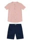 Trick Nick - Conjunto Camisa com Bermuda Azul - variação: Rosa